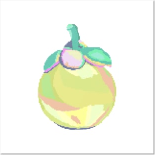 Mangosteen Pixel art, Cute Mangosteen fruit, Thai fruit Posters and Art